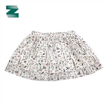 Jupe imprimée à taille élastique tissée en coton pour filles